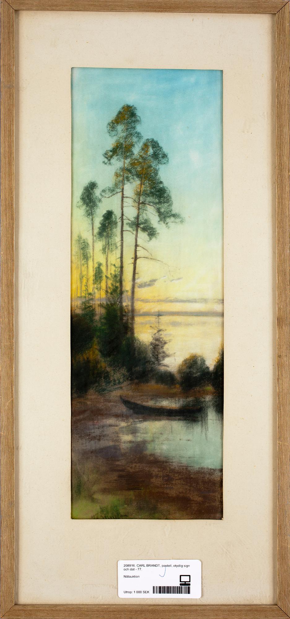 CARL BRANDT, pastell, otydlig sign och dat - 77.