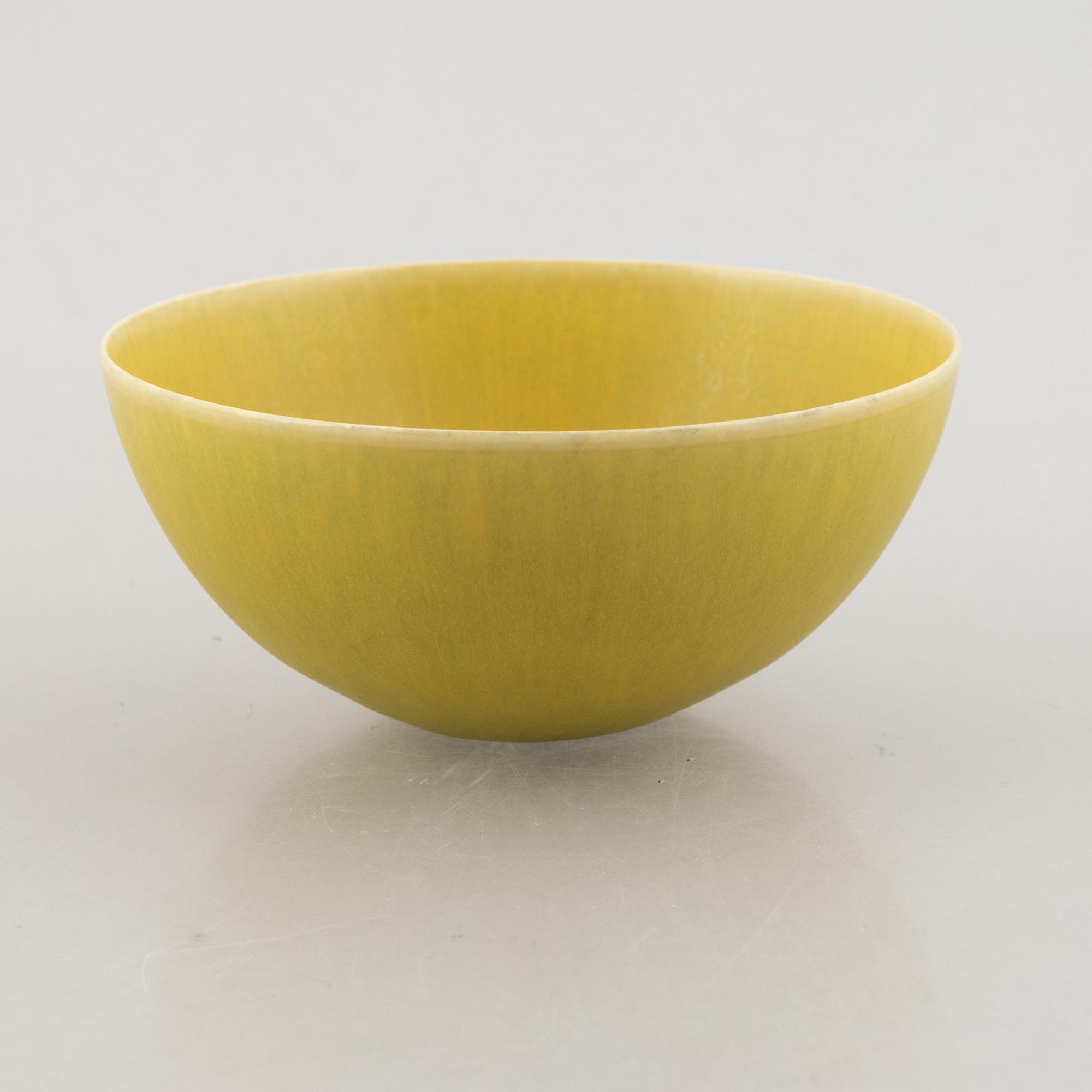 Stig Lindberg, three stoneware bowls, Gustavsbergs Studio, Sweden, 1969-82.