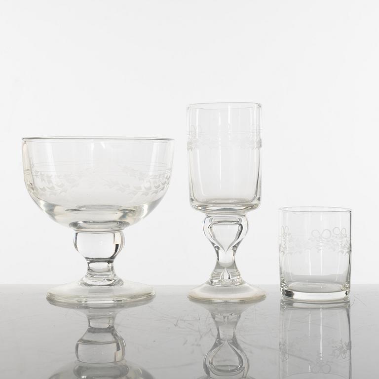 A 24-piece 'Antik' glass service, Reijmyre, second half of the 20th Century.