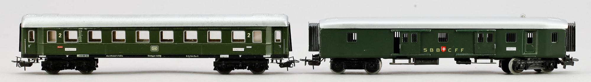 PARTI VAGNAR, 7 st, Märklin, 1900-talets andra hälft.