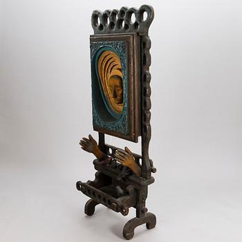KOSTI AHONEN, sculpture, wood and mixed media, signed and dated -72.