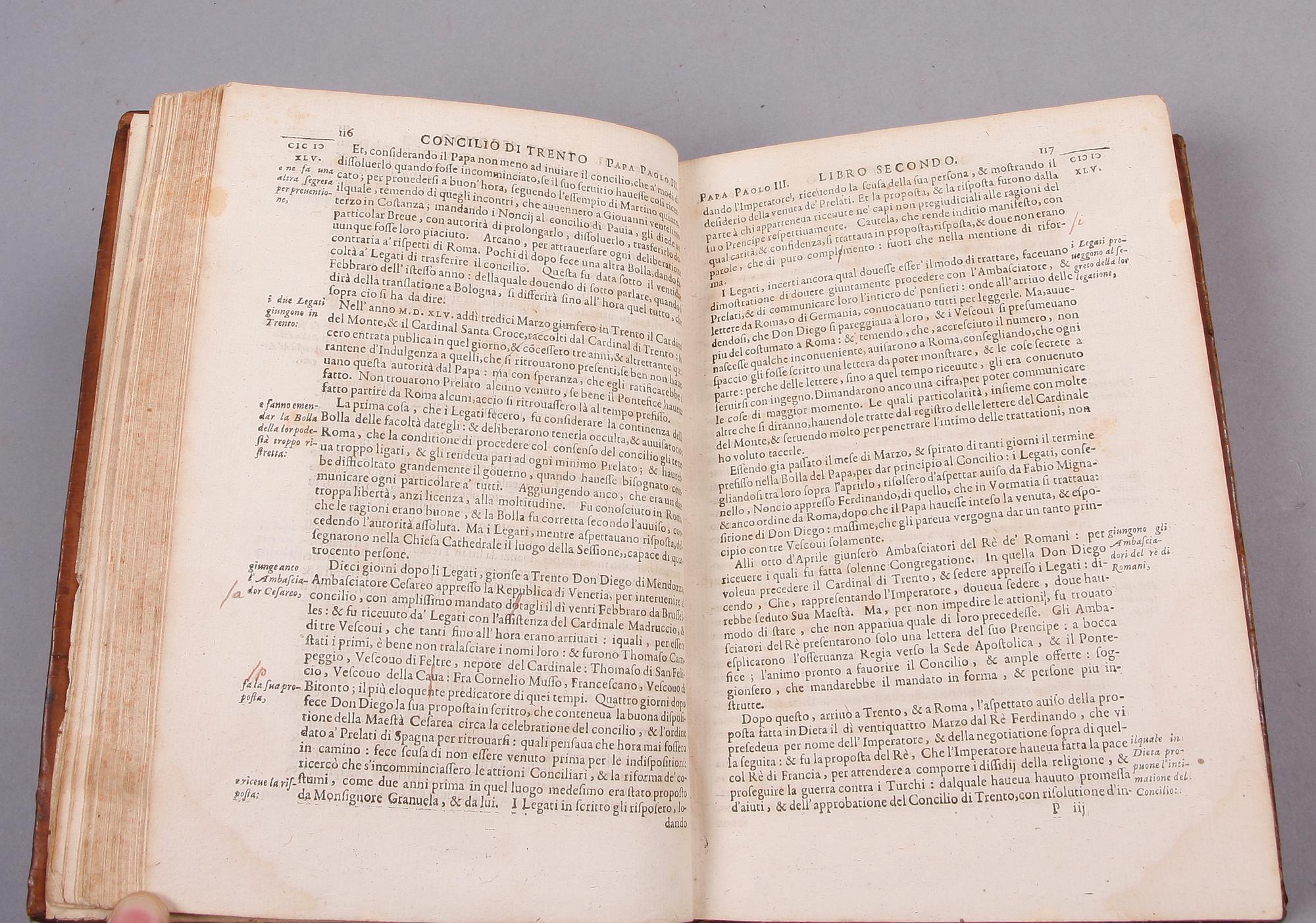 BOK, "Historia del Concilio Tridentino" av Pietro Soave Polano, andra upplagan, Geneve 1629.