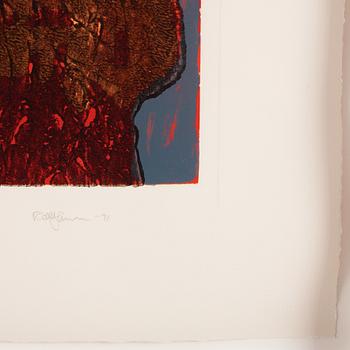 Rolf Hanson, lithograph and etching in colours, 1991, Signed and numbered 35/45.