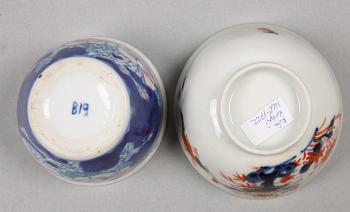 SKÅLAR, 5 st, porslin, Kina, 1700-1900-tal.