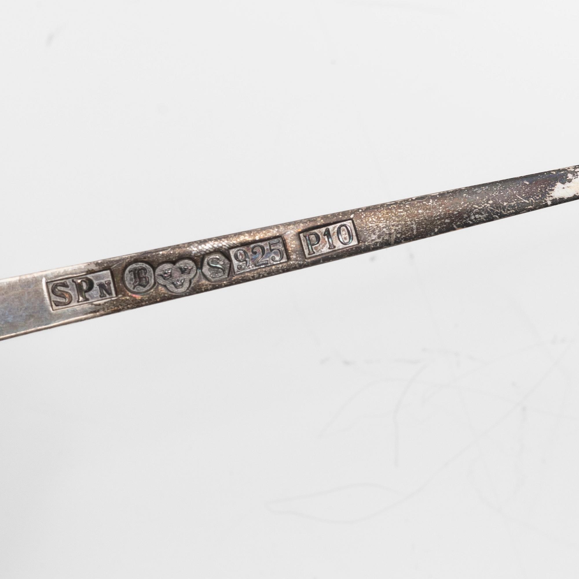 Guldsmed S Petersson i Söderhamn Ab, skedar, 3+1 st, sterlingsilver, Bollnäs, bl a 1989.
