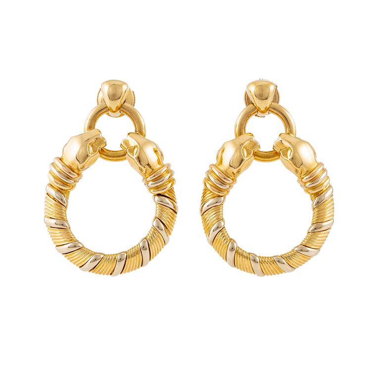 A pair of Cartier earrings 18K gold, "Panthère".