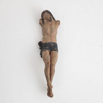 Christ sculpture, likely from the 18th century with later painting, wood.