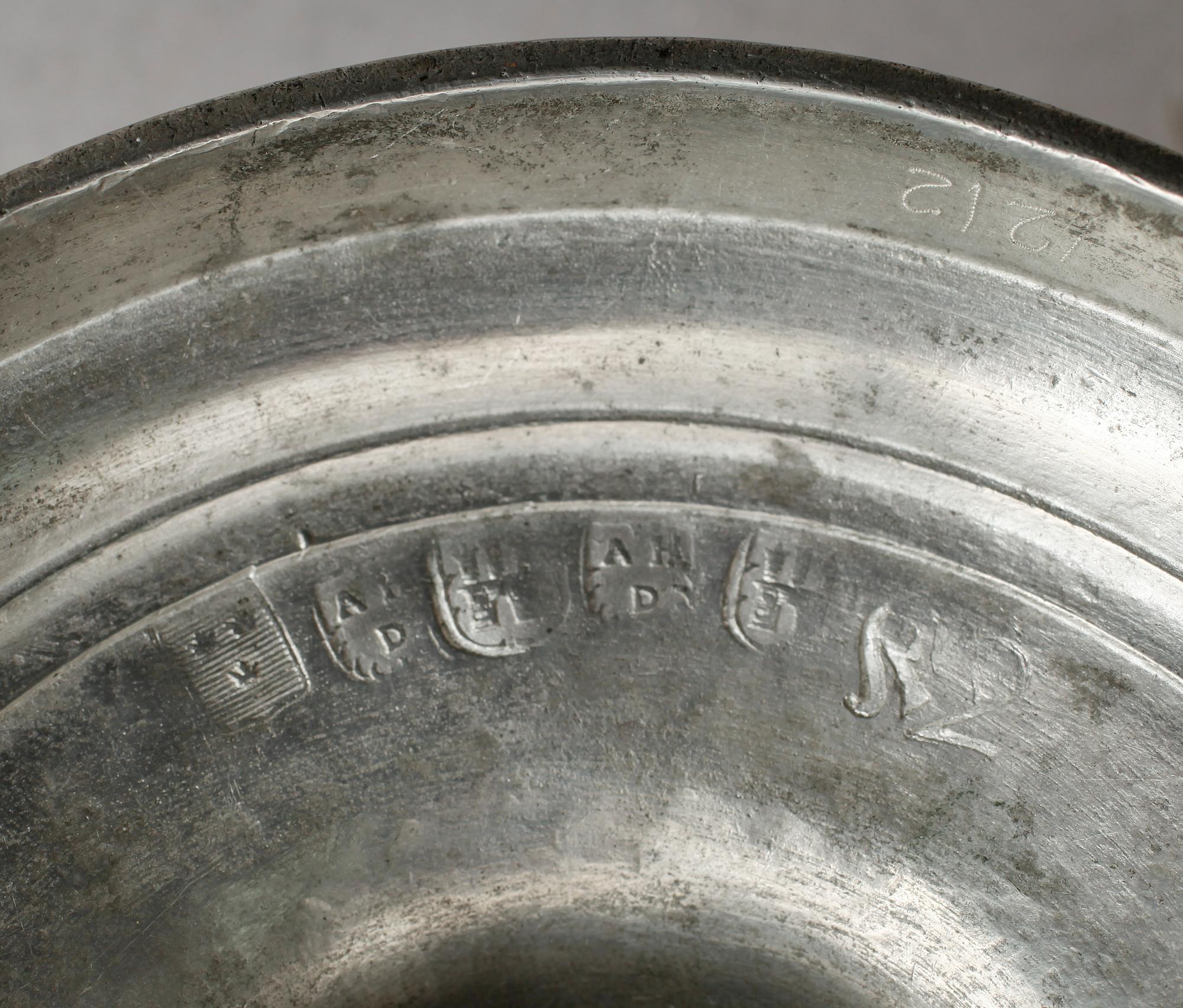 LJUSSTAKAR, 2 st, snarlika, tenn, Adolph Helledaij, Jönköping 1796/1799.