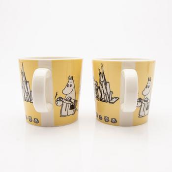Moomin mugs, a pair, porcelain, Arabia, Finland 1990-1993.