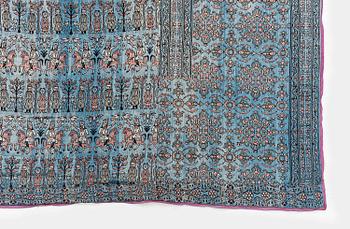 Sidentextil, sannolikt persiskt efter Mogul-förlaga, 1800-tal, ca 174 x 140 cm.