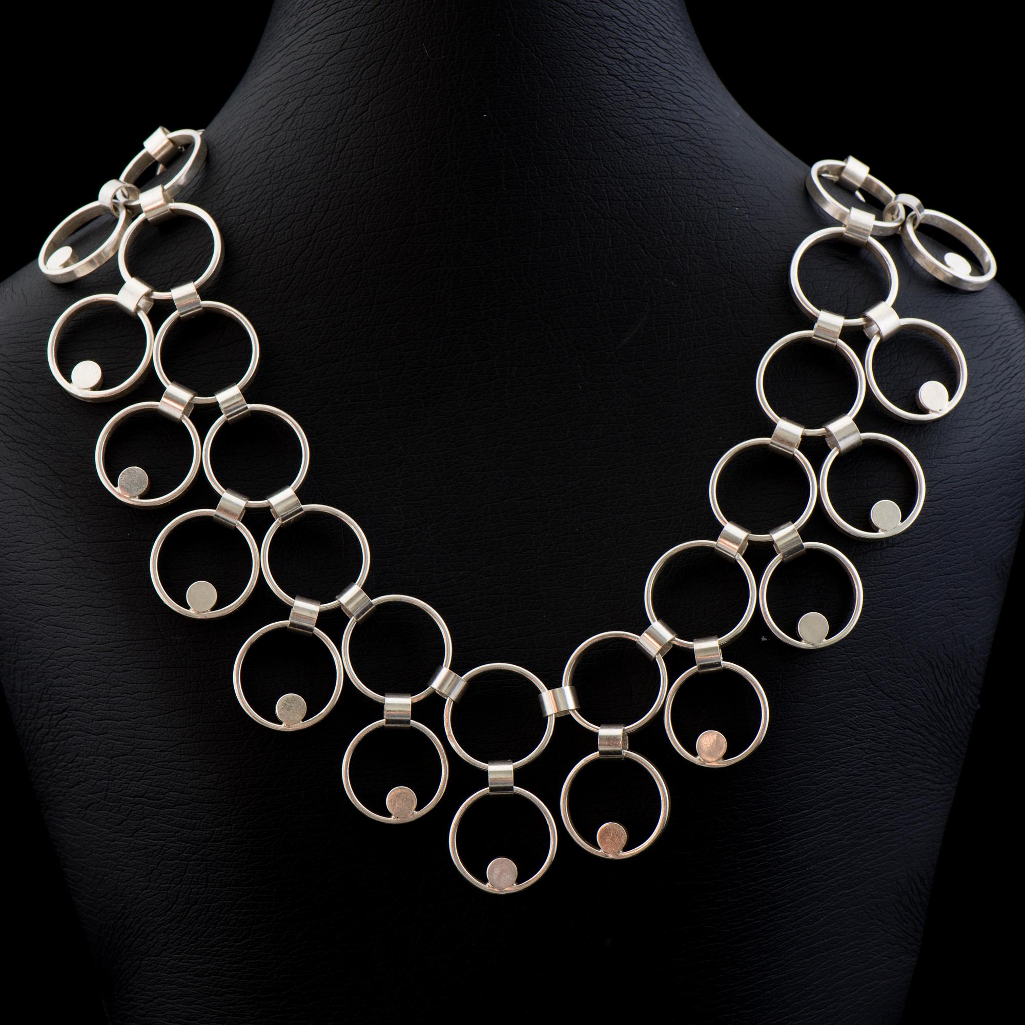 Kaija Aarikka, NECKLACE, silver. Aarikka, Helsinki Finland 1965.