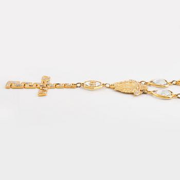 A Versace demi-parure comprising a necklace and a pair of earrings.