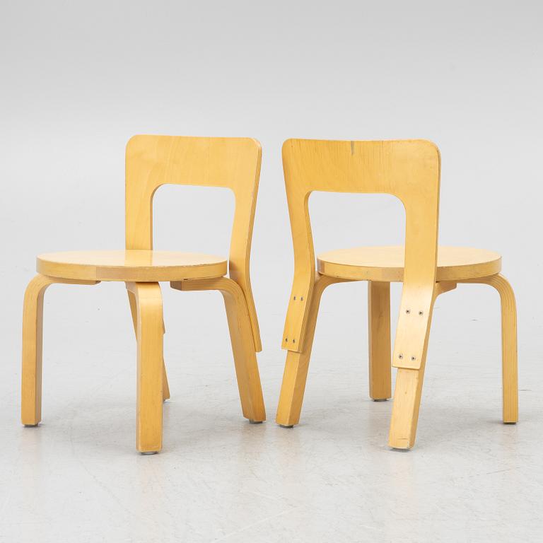 Alvar Aalto, barnstolar, 4 st, Artek, Finland.