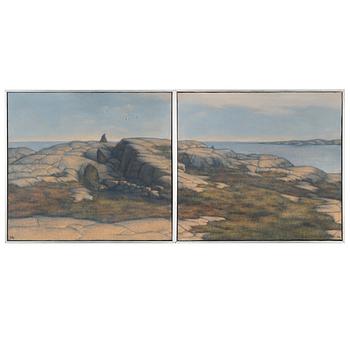Peter Frie, Västkustklippor, diptyk.