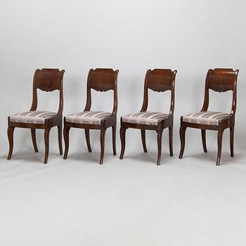 Stolar, 4 st, biedermeier, sannolikt Finland 1830-50-tal.