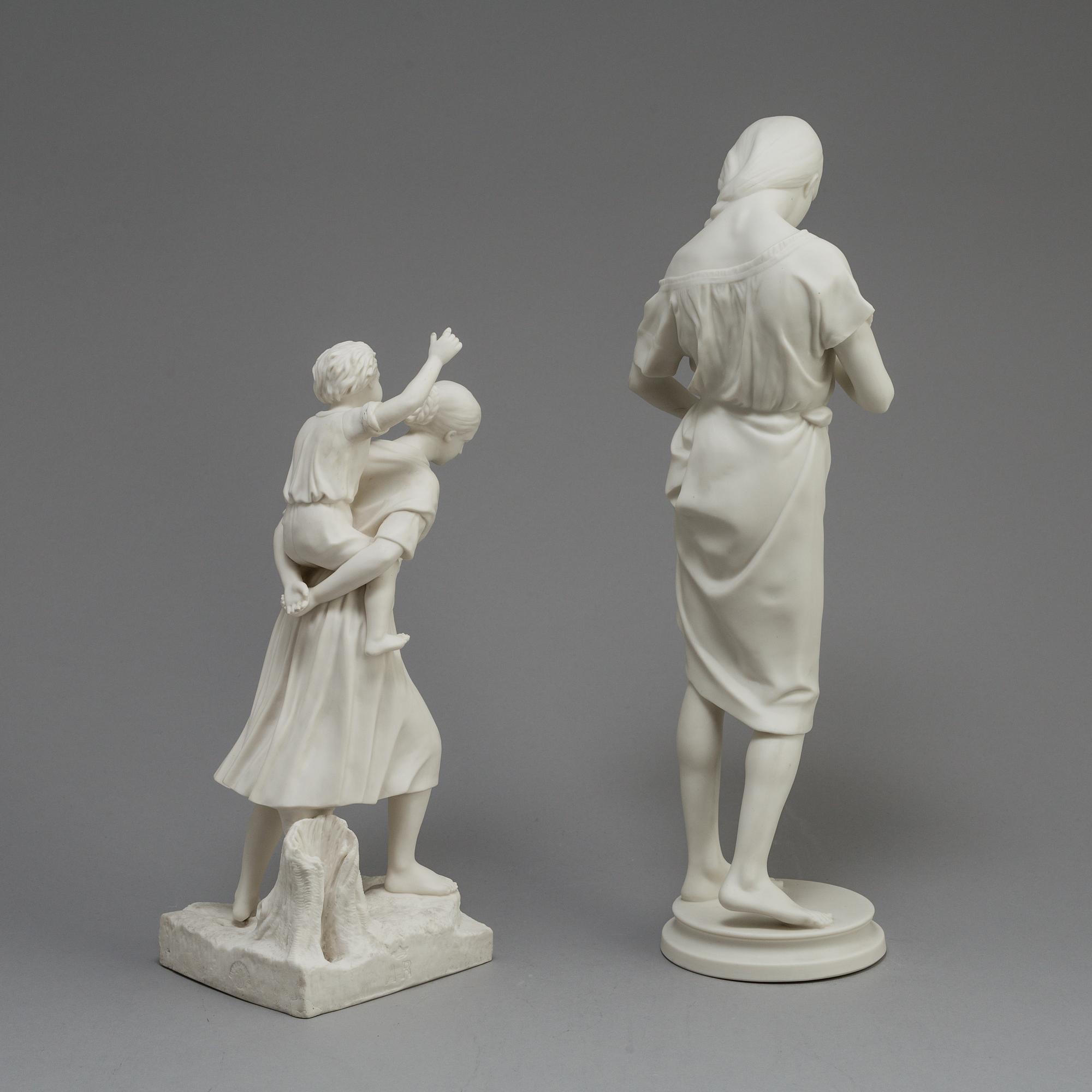 TWO PARIAN FIGURES, Gustafsberg ca 1900.
