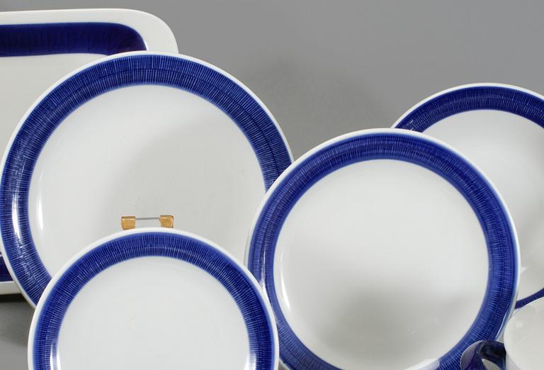 SERVISDELAR, 41 st, "Koka blå", Hertha Bengtson, Rörstrand, 1900-tal.