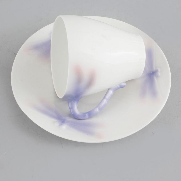 An 20 jugend piece coffee service, "Trollsländan" by Alf Wallander, Rörstrand, around year 1910.