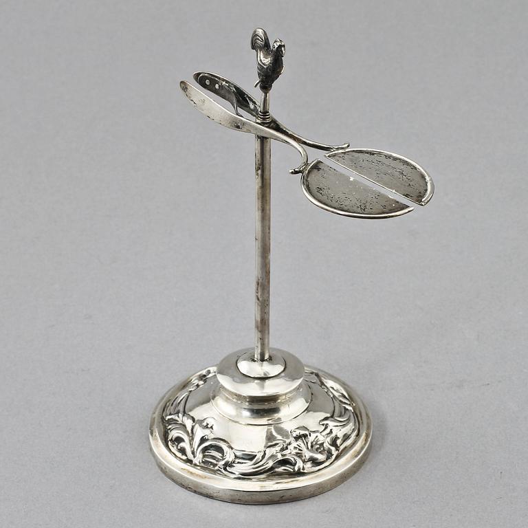 VAXSTAPELSTÄLL, silver, Abraham Edborg, Jönköping, 1849.