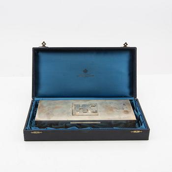 A Swedish 20th century silver box mark of Wiwen Nilsson Lund 1957, weigh t598 grams.