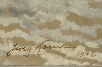 JERZY KOSSAK, olja på pannå, signerad och daterad 1942.