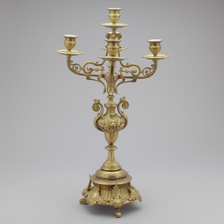 KANDELABER, mässing, nyrenässans, 1800-talets slut.