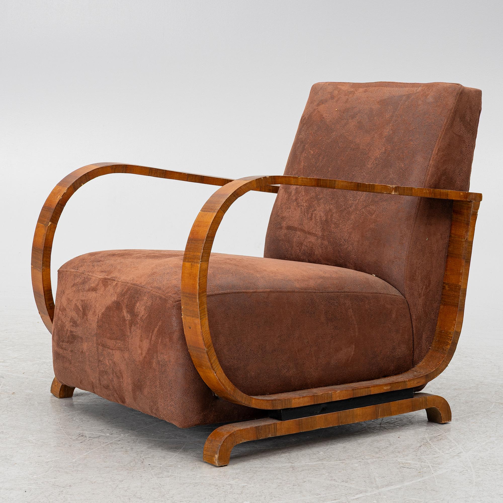 Fåtölj, art deco, 1900-talets mitt.