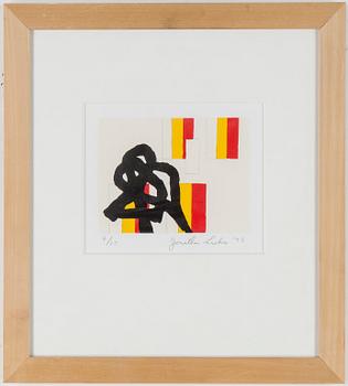 JONATHAN LASKER, screenprint, untitled, daterad 1993. Numrerad 4/25.
