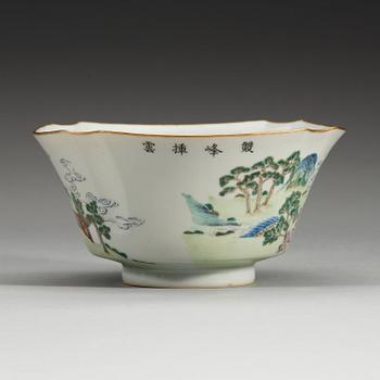 A famille rose bowl, Qing dynasty with Daoguang seal mark.