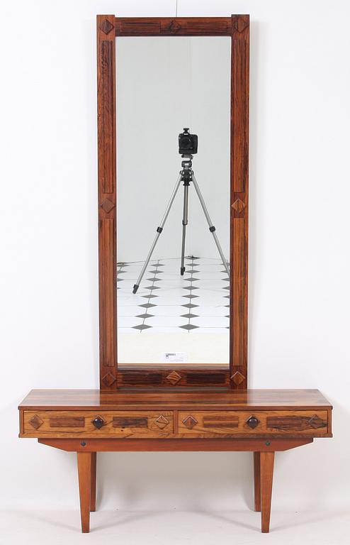 HALLMÖBEL, palisander, 1900-talets tredje kvartal.