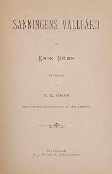 BOK: Sanningens Vallfärd af Erik Bögh, 1883. Med dedikation signerad Carl Larsson Julen 1883.
