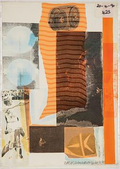 Robert Rauschenberg, färgserigrafi och collage, 1981, signerad 1/3.