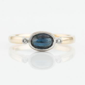 Ring, 18K gold with cabochon-cut sapphire and brilliant-cut diamonds. Finland.