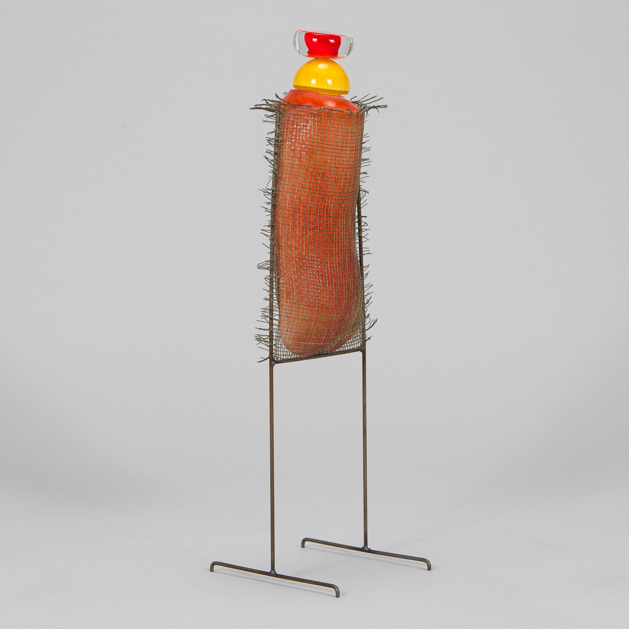 Markku Salo,  a glass sculpture, signed Markku Salo Nuutajärvi Notsjö 1991.