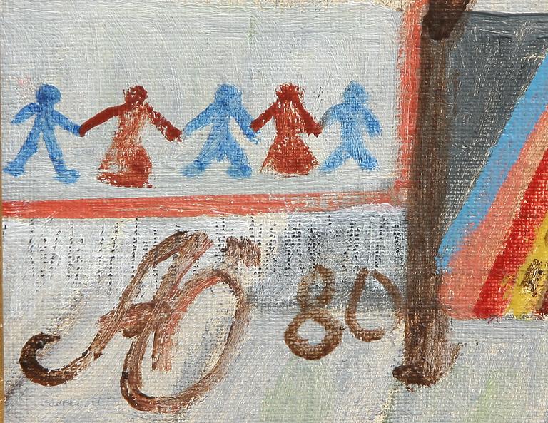 ALMA ÖHRSTRÖM, olja på pannå, sign o dat 80.