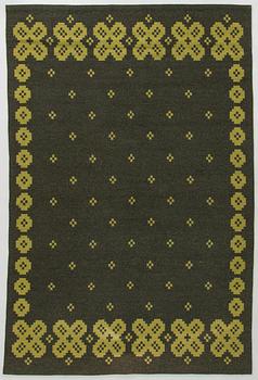Hårgarnsmatta, sannolikt Aappo Härkönen, 1950/60-tal. Ca 236 x 157 cm.