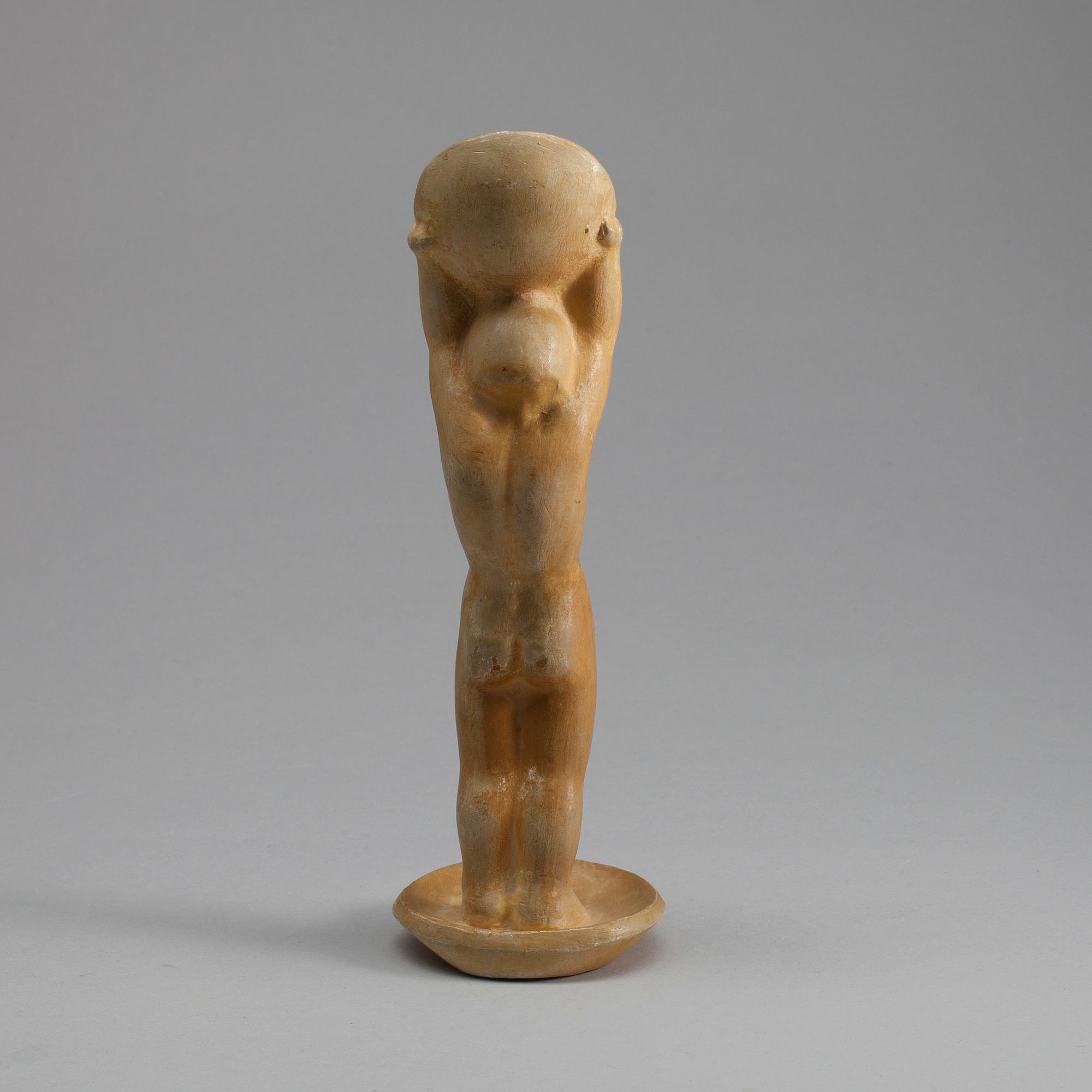 OKÄND KONSTNÄR, skulptur, gips, signerad E.L -56.