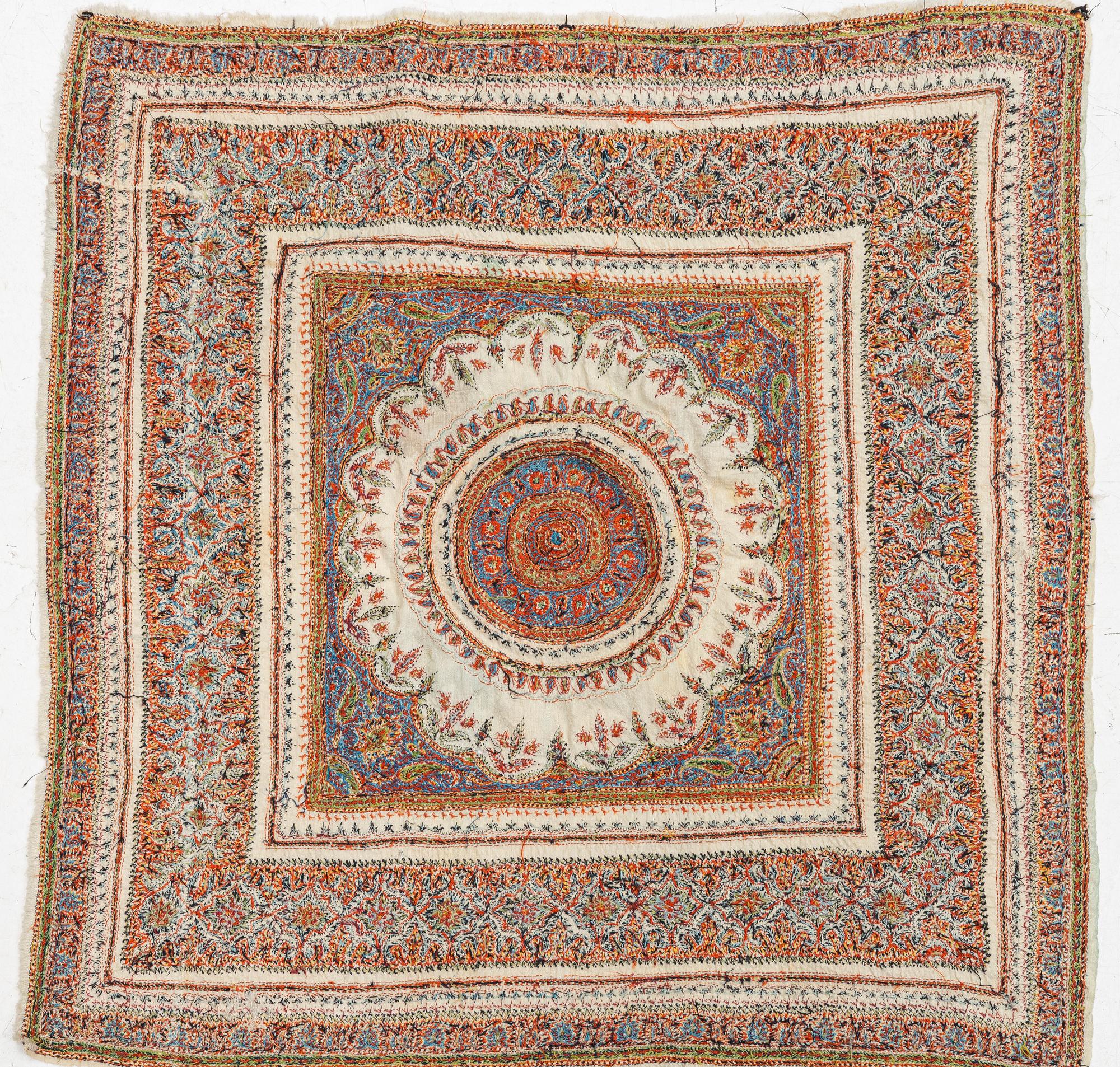 Termeh sjal sannolikt Yazd, ca 100 x 97 cm.