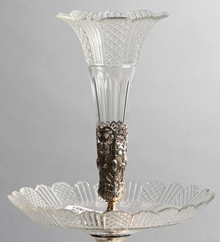 BORDSUPPSATS, nysilver/glas, nyrenässans, 1800-talets senare hälft.