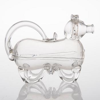 KARAFF, glas, Brännvinshund, 1900-tal.