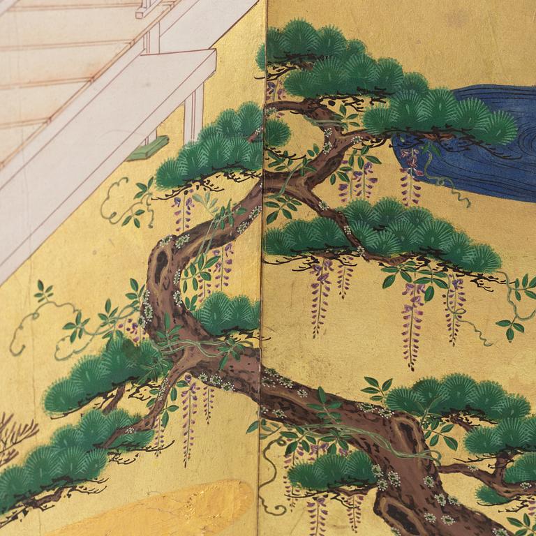 Skärm, åtta delar, Japan, Meiji (1868-1912).