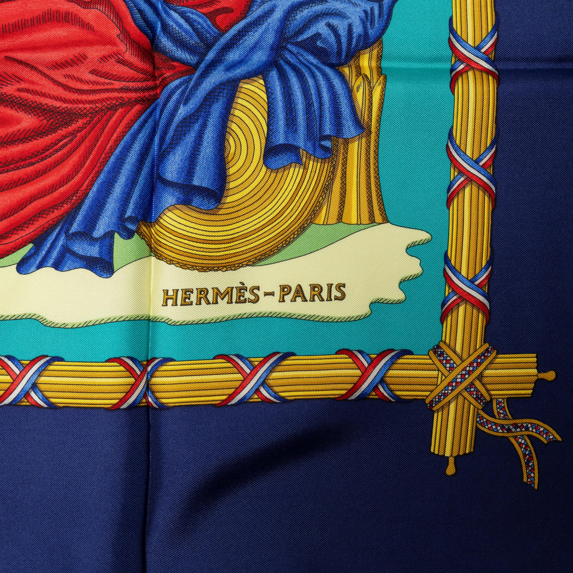 Hermès, scarf, "1789 Liberté Égalité Fraternité".