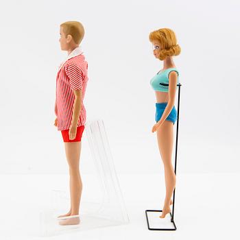 Midge and Ken, dolls 2 pcs., as well as clothes vintage "Midge" Mattel 1963, "Ken" Mattel 1964-65.