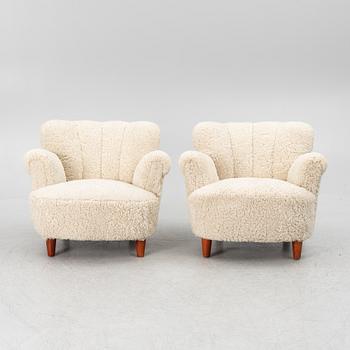 Armchairs, a pair, Swedish Modern, 1940s.