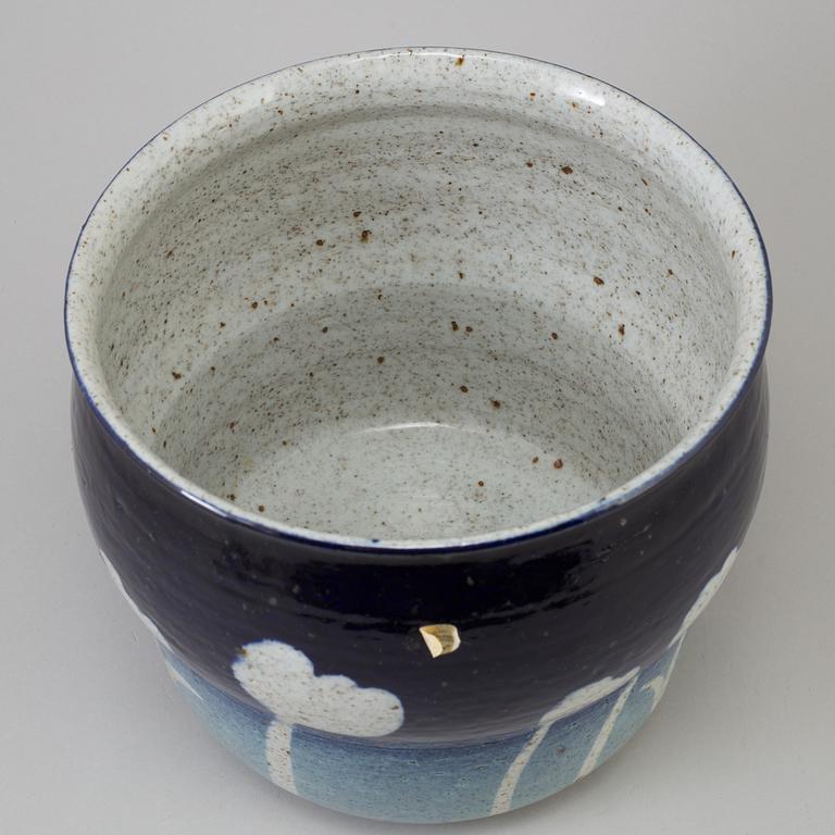 JACKIE LYND, a glazed stoneware flower planter, Rörstrand, Sweden.