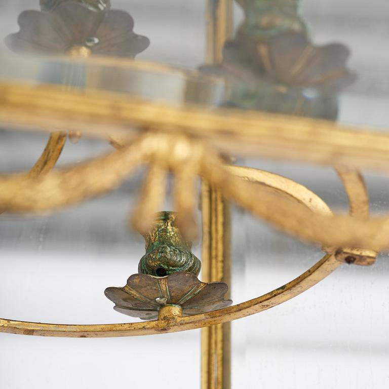 A fine Swedish rococo gilt-brass four-light lantern, Stockholm, later part of the 18th century.