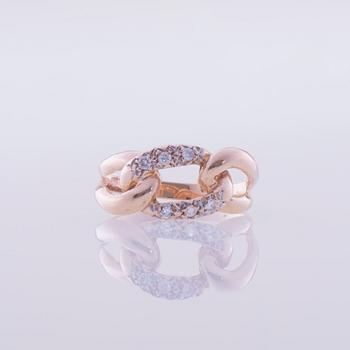 RING, 18K guld, briljantslipade diamanter. Svenska stämplar. Vikt ca 3,0 g.
