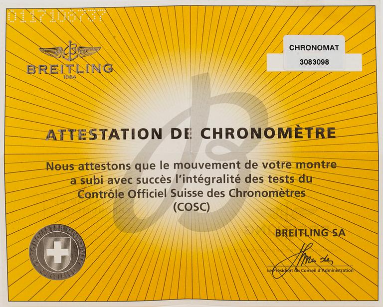 BREITLING, Chronomat GMT, chronometre, "Tachymetre", chronograph, wristwatch, 47 mm.