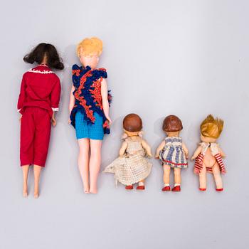 PARTI DOCKOR, 5 ST, bl a "Midge" och "Sindy", 1960-tal.
