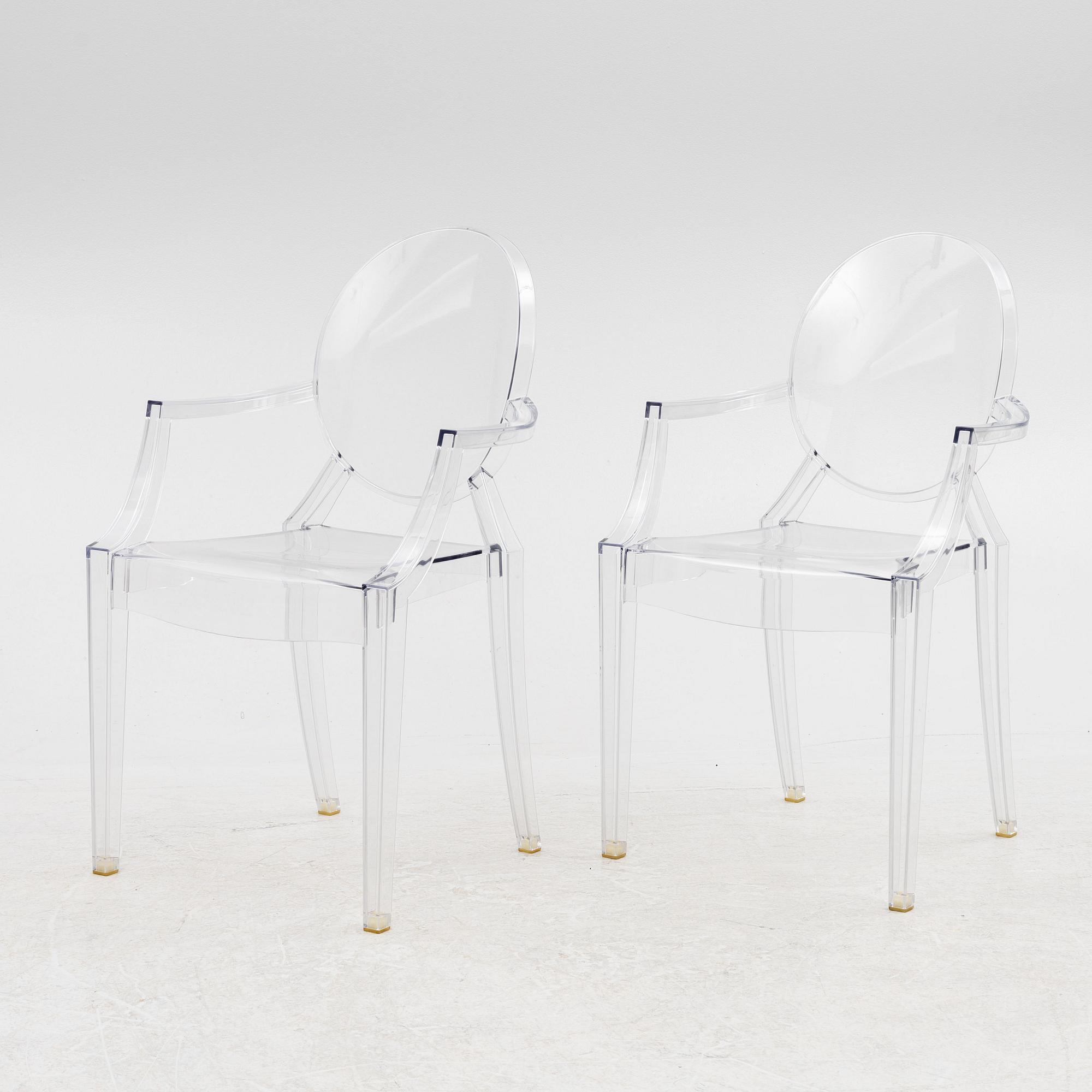 Philippe Starck, karmstolar, ett par, "Louis Ghost", Kartell.